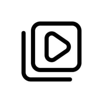 A line-style icon of an arrow forming a loop, symbolizing repeating playback. vector