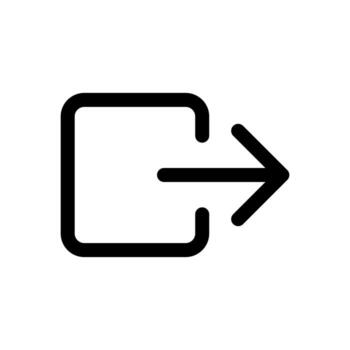 A line-style icon of an arrow pointing in, symbolizing log in, sign up, or import. vector