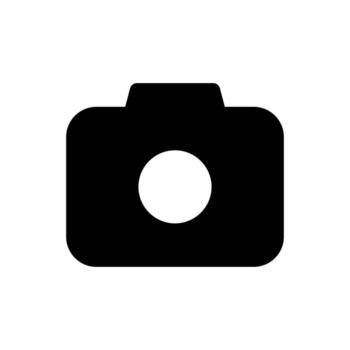 A solid-style icon of a device for recording visual images photo vector