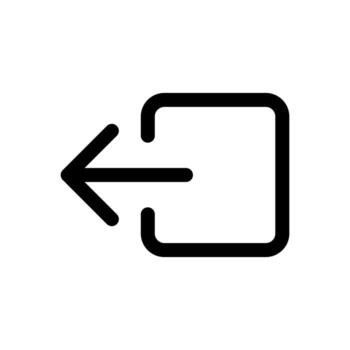 A solid-style icon of an arrow pointing in, symbolizing log in, sign up, or import. vector
