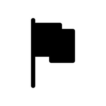 A solid-style icon of a flag, symbolizing marking, reporting, or status. vector
