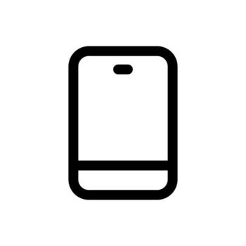 A line-style icon of a smartphone, symbolizing mobile apps, calls, or connectivity. vector