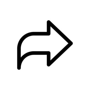 A line-style icon of an arrow pointing out, symbolizing log out, exit, or share. vector