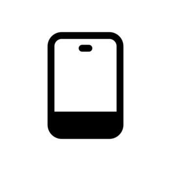 A solid-style icon of a smartphone, symbolizing mobile apps, calls, or connectivity. vector
