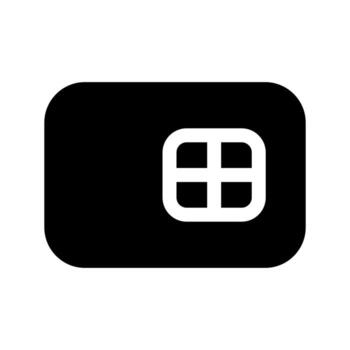 A solid-style icon of an SD card, symbolizing external storage or memory. vector