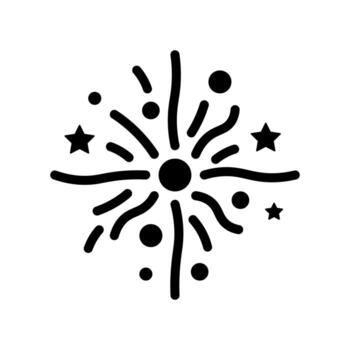 Line style icon of a huge exploding aerial fireworks display. vector