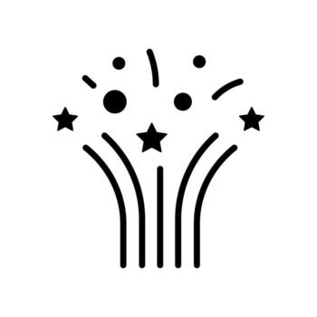 A line style icon of a bursting aerial firework display. vector