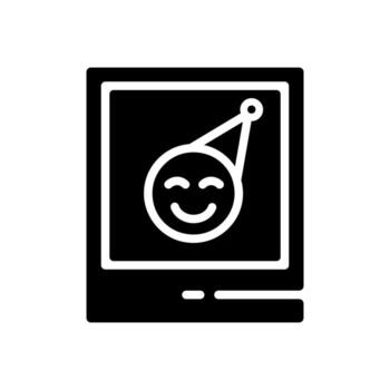 A line style icon of a picture frame, symbolizing visual display or memories. vector