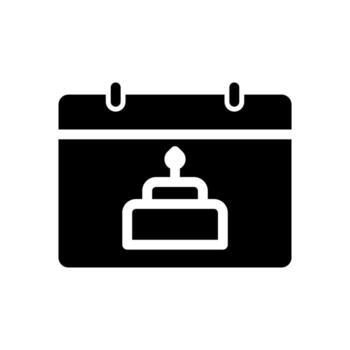 A line style icon of a calendar with an event marker, symbolizing a scheduled party. vector