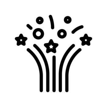 A solid style icon of a bursting aerial firework display. vector