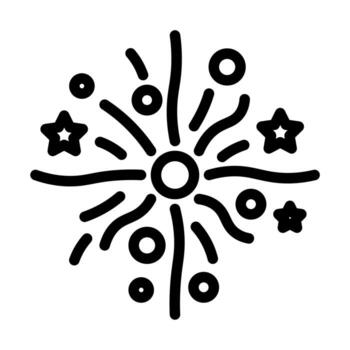 A solid style icon of a beautifully exploding aerial fireworks display. vector