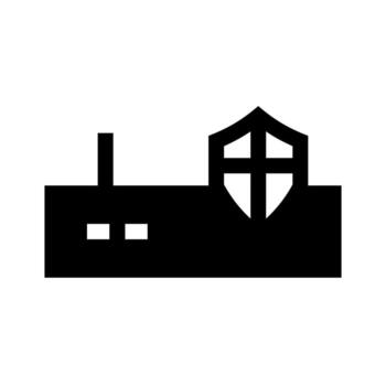 A solid style icon of a fire plug, symbolizing water source for emergency response. vector