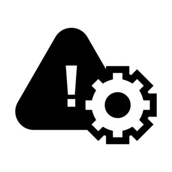 un sólido estilo icono de un engranaje con un cerrar con llave, simbolizando seguridad ajustes o restringido configuración. vector