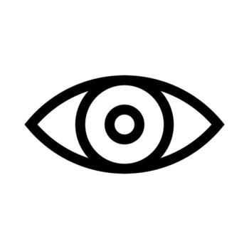 A line style icon of an eye, symbolizing visibility, monitoring, or privacy. vector