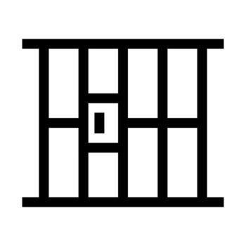 A line style icon of bars, symbolizing prison, confinement, or restricted access. vector