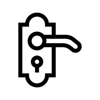 A line style icon of a handle and lock, symbolizing secure access or locking mechanism. vector