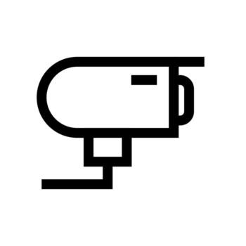 A line style icon of a dome camera, symbolizing surveillance and monitoring. vector