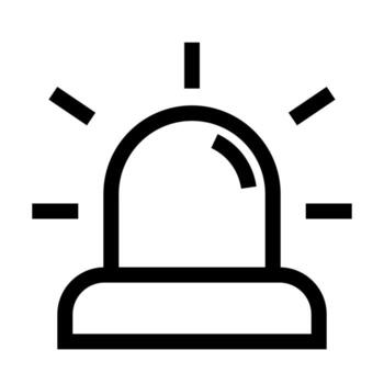 un línea estilo icono de un giratorio luz, simbolizando un alerta, emergencia, o precaución. vector