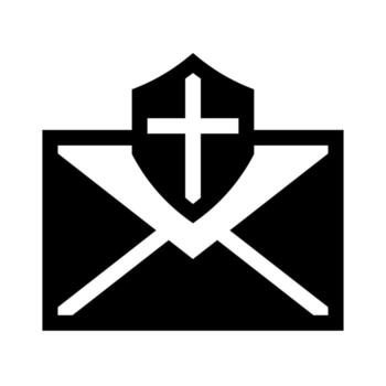 A solid style icon of an envelope with a lock, symbolizing email privacy or secure communication. vector