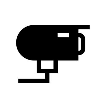 A solid style icon of a dome camera, symbolizing surveillance and monitoring. vector