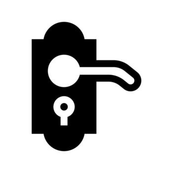 A solid style icon of a handle and lock, symbolizing secure access or locking mechanism. vector