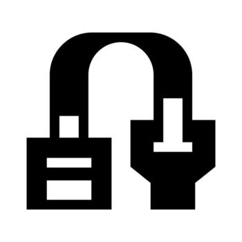 A solid style icon of a lock with a chip, symbolizing electronic or digital security. vector