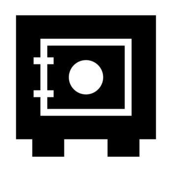 A solid style icon of a secure vault, symbolizing financial security or valuables storage. vector