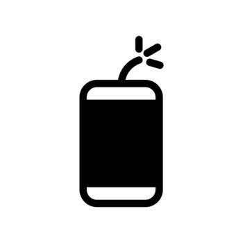 A solid icon of a small firecracker, symbolizing celebration after Ramadan. vector