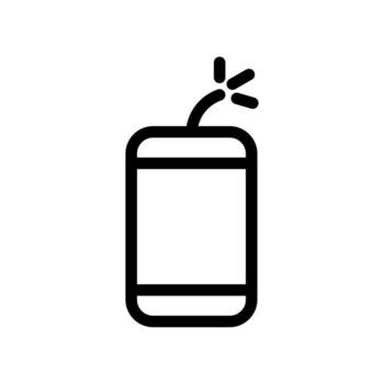 An outline icon of a small firecracker, symbolizing celebration after Ramadan. vector