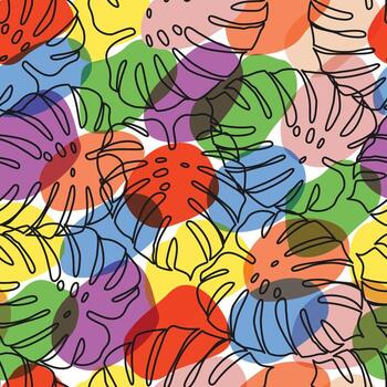 Colorful abstract leaf pattern design vector