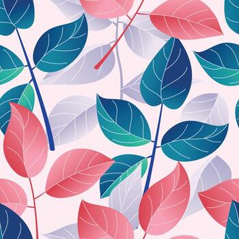 colorful leaf pattern design vector