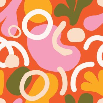 sin costura resumen modelo con dibujado a mano orgánico formas en un rojo antecedentes vector