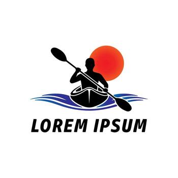 Canoe sport graphic for use as a template for flyer or for use in web design. vector