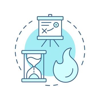 Create urgence soft blue concept icon. Importance of acting immediately. Kotter change management model. Round shape line illustration. Abstract idea. Graphic design. Easy to use in presentation vector