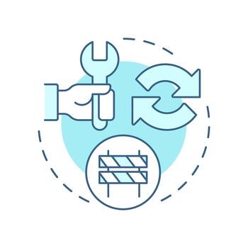 Remove obstacles soft blue concept icon. Eliminating barriers for progress. Kotter change management model. Round shape line illustration. Abstract idea. Graphic design. Easy to use in presentation vector