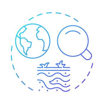 Discovery of new water sources blue gradient concept icon. Innovative solution. Increasing liquid supply strategy . Round shape line illustration. Abstract idea. Graphic design. Easy to use in booklet vector