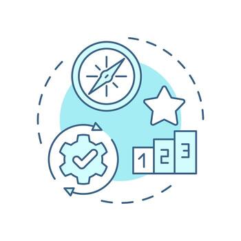 Build on change soft blue concept icon. Continuous improvement. Kotter change management model. Round shape line illustration. Abstract idea. Graphic design. Easy to use in presentation vector