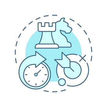 Strategic change soft blue concept icon. Planning organization growth. Type of organizational shift. Round shape line illustration. Abstract idea. Graphic design. Easy to use in presentation vector