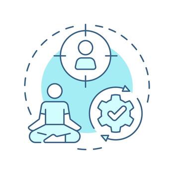 People centered change soft blue concept icon. Impact on individuals. Type of organizational shift. Round shape line illustration. Abstract idea. Graphic design. Easy to use in presentation vector