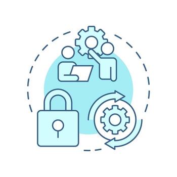 Anchor change soft blue concept icon. Embedding new behaviors and values. Kotter change management model. Round shape line illustration. Abstract idea. Graphic design. Easy to use in presentation vector