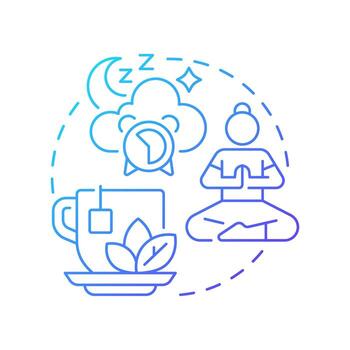 Get enough sleep blue gradient concept icon. Handling insomnia disorder. Menopause prevention. Women health. Round shape line illustration. Abstract idea. Graphic design. Easy to use in blog post vector