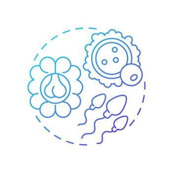 Luteinizing hormone blue gradient concept icon. Trigger ovulation and support production of progesterone. Round shape line illustration. Abstract idea. Graphic design. Easy to use in blog post vector