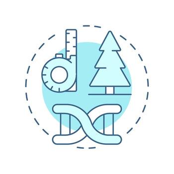 Tree breeding soft blue concept icon. Forestry science, biotechnology. Ecosystem, environment. Round shape line illustration. Abstract idea. Graphic design. Easy to use in brochure, booklet vector