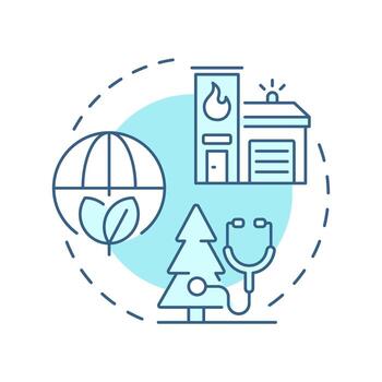 Forest protection soft blue concept icon. Ecosystem health, biodiversity. Wildlife prevention. Round shape line illustration. Abstract idea. Graphic design. Easy to use in brochure, booklet vector