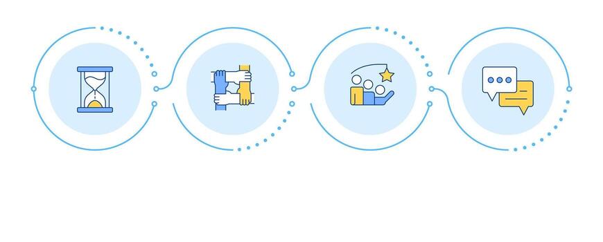 Icons representing workflow and collaboration vector