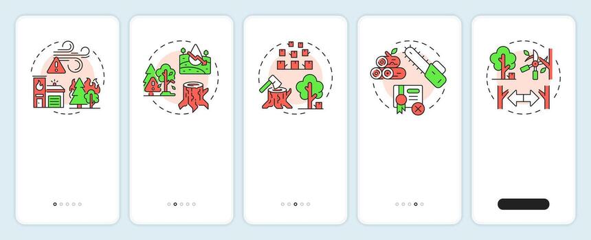 Icons illustrating sustainable forestry practices vector