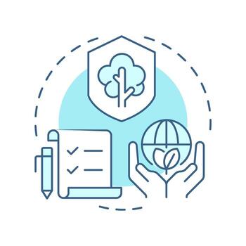 Forest regulation soft blue concept icon. Ecology preservation, environment protection. Round shape line illustration. Abstract idea. Graphic design. Easy to use in brochure, booklet vector