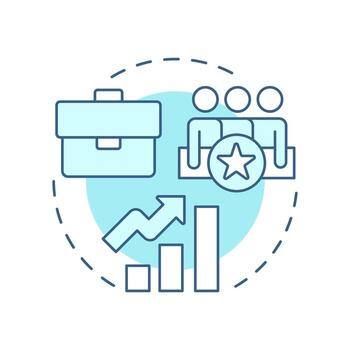 empleabilidad habilidades suave azul concepto icono. carrera administración estrategia. hallazgo trabajo. vida competencias redondo forma línea ilustración. resumen idea. gráfico diseño. fácil a utilizar en artículo vector