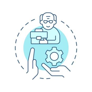 Comfort with status quo soft blue concept icon. Safety of current processes. Barrier to change. Round shape line illustration. Abstract idea. Graphic design. Easy to use in presentation vector