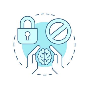 Fixed mindset soft blue concept icon. Avoid challenges, fear failure and give up easily. Life competencies. Round shape line illustration. Abstract idea. Graphic design. Easy to use in article vector